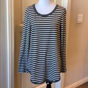 Grey & white striped top